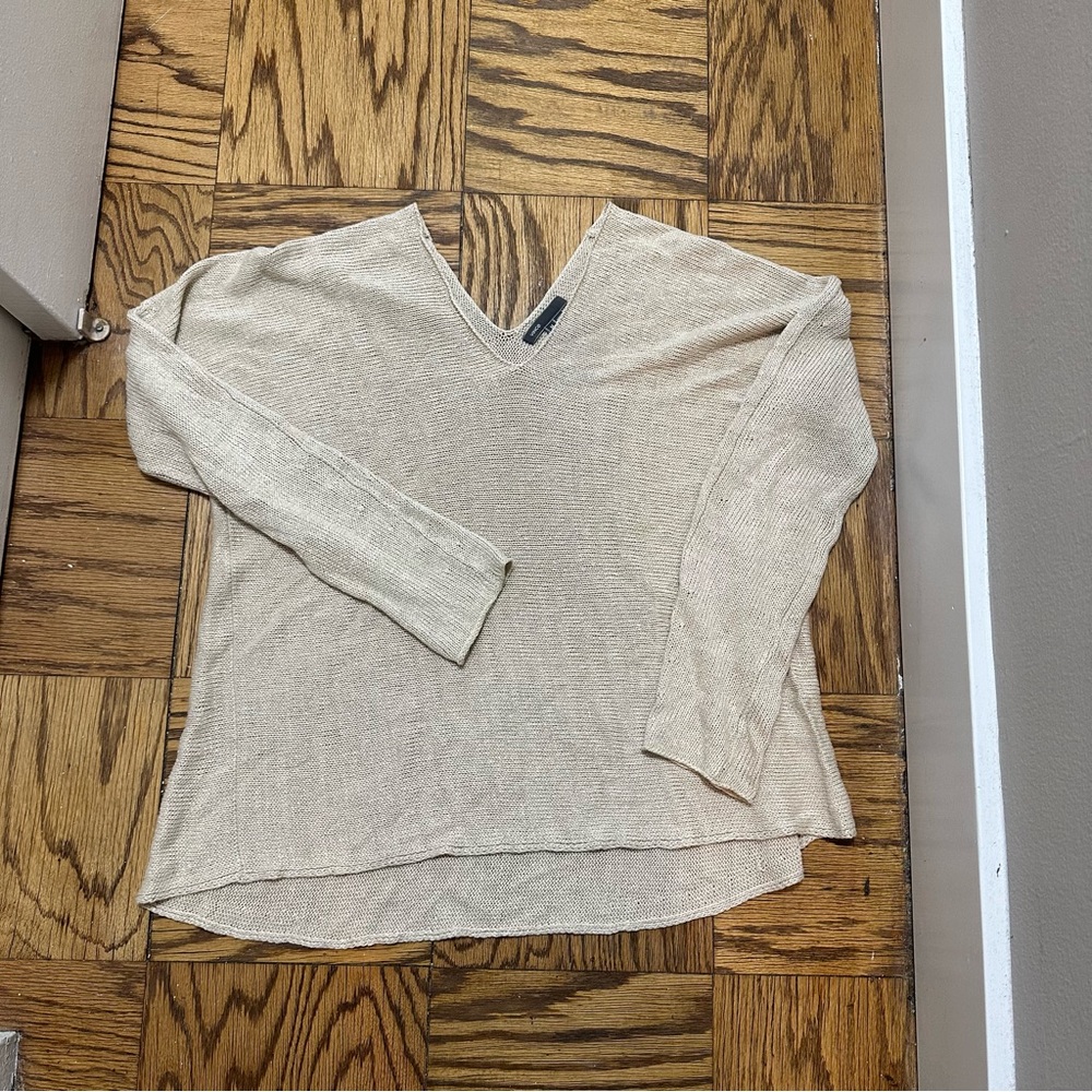 Vince Beige V-neck Sweater, Medium